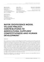 Bayer CropScience model village project: Contributions to agricultural suppliers’ competitiveness and human development