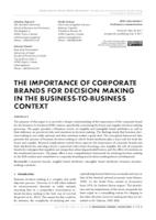 THE IMPORTANCE OF CORPORATE BRANDS FOR DECISION MAKING IN THE BUSINESS-TO-BUSINESS CONTEXT