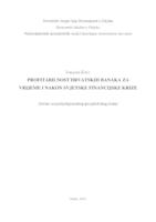Profitabilnost hrvatskih banaka za vrijeme i nakon svjetske financijske krize