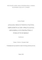 Analiza mogućnosti i načina implementacije upravljanja odnosima s potrošačima u poslovni subjekt