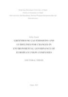 GREENHOUSE GAS EMISSIONS AND GUIDELINES FOR CHANGES IN ENVIRONMENTAL GOVERNANCE OF EUROPEAN UNION COMPANIES