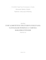 Utjecaj društveno odgovornog poslovanja na ponašanje potrošača u Osječko-baranjskoj županiji