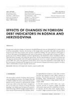 EFFECTS OF CHANGES IN FOREIGN DEBT INDICATORS IN BOSNIA AND HERZEGOVINA