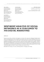 SENTIMENT ANALYSIS OF SOCIAL NETWORKS AS A CHALLENGE TO THE DIGITAL MARKETING