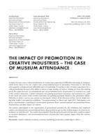 THE IMPACT OF PROMOTION IN CREATIVE INDUSTRIES – THE CASE OF MUSEUM ATTENDANCE