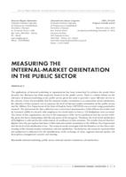 Measuring the internal-market orientation in the public sector