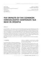 THE IMPACTS OF THE COMMON CONSOLIDATED CORPORATE TAX BASE IN CROATIA