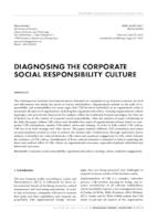 DIAGNOSING THE CORPORATE SOCIAL RESPONSIBILITY CULTURE