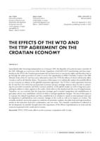 THE EFFECTS OF THE WTO AND THE TTIP AGREEMENT ON THE CROATIAN ECONOMY