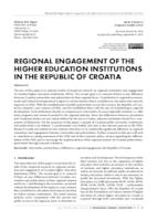 prikaz prve stranice dokumenta REGIONAL ENGAGEMENT OF THE HIGHER EDUCATION INSTITUTIONS IN THE REPUBLIC OF CROATIA