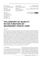 prikaz prve stranice dokumenta THE CONCEPT OF QUALITY IN THE FUNCTION OF SECONDARY HEALTH CARE
