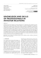 prikaz prve stranice dokumenta KNOWLEDGE AND SKILLS OF PROFESSIONALS IN INVESTOR RELATIONS