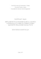 prikaz prve stranice dokumenta Implementacija Business Intelligence u poduzeća u funkciji poboljšanja njihovih poslovnih rezultata