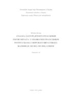 prikaz prve stranice dokumenta Analiza zastupljenosti financijskih instrumenata u odabranim financijskim institucijama u Republici Hrvatskoj u razdoblju od 2012. do 2016. godine