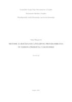 prikaz prve stranice dokumenta Metode za rješavanje linearnog programiranja te njihova primjena u ekonomiji