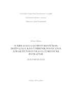 prikaz prve stranice dokumenta Sukreacija gastroturističkog doživljaja kao čimbenik povećanja atraktivnosti i rasta turističke potražnje