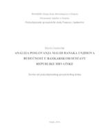 prikaz prve stranice dokumenta Analiza poslovanja malih banaka i njihova budućnost u bankarskom sustavu Republike Hrvatske 