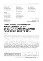 prikaz prve stranice dokumenta INDICATORS OF FINANCIAL MANAGEMENT OF THE CROATIAN HEALTH INSURANCE FUND FROM 2000 TO 2014