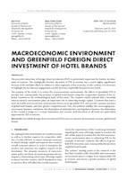 prikaz prve stranice dokumenta MACROECONOMIC ENVIRONMENT AND GREENFIELD FOREIGN DIRECT INVESTMENT OF HOTEL BRANDS