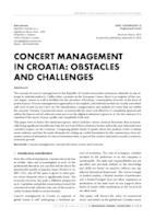 prikaz prve stranice dokumenta CONCERT MANAGEMENT IN CROATIA: OBSTACLES AND CHALLENGES