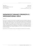 prikaz prve stranice dokumenta Nonprofit brand strength’s moderational role