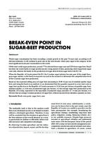 prikaz prve stranice dokumenta BREAK-EVEN POINT IN SUGAR-BEET PRODUCTION