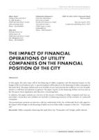 prikaz prve stranice dokumenta THE IMPACT OF FINANCIAL OPERATIONS OF UTILITY COMPANIES ON THE FINANCIAL POSITION OF THE CITY