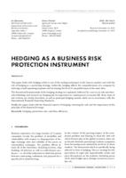 prikaz prve stranice dokumenta HEDGING AS A BUSINESS RISK PROTECTION INSTRUMENT
