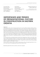 prikaz prve stranice dokumenta Importance and trends of organizational culture in construction in eastern Croatia