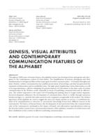prikaz prve stranice dokumenta Genesis, visual attributes and contemporary communication features of the alphabet