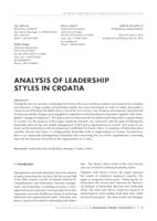 prikaz prve stranice dokumenta Analysis of leadership styles in Croatia