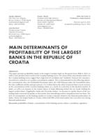 prikaz prve stranice dokumenta Main determinants of profitability of the largest banks in the Republic of Croatia